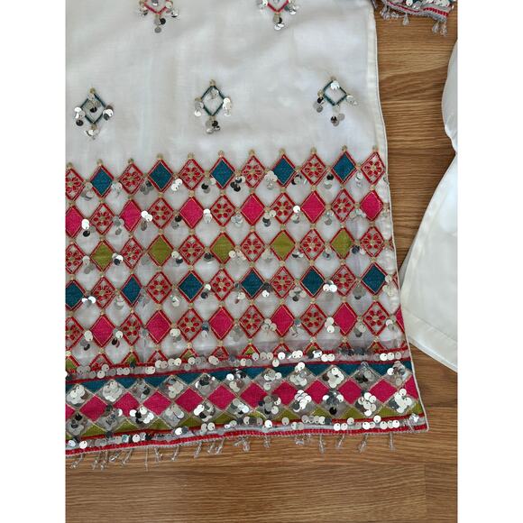 Chandni Boutique Afghan Women’s Traditional Wear Lots of Hand Work 3 Pieces Sz L - Picture 2 of 7